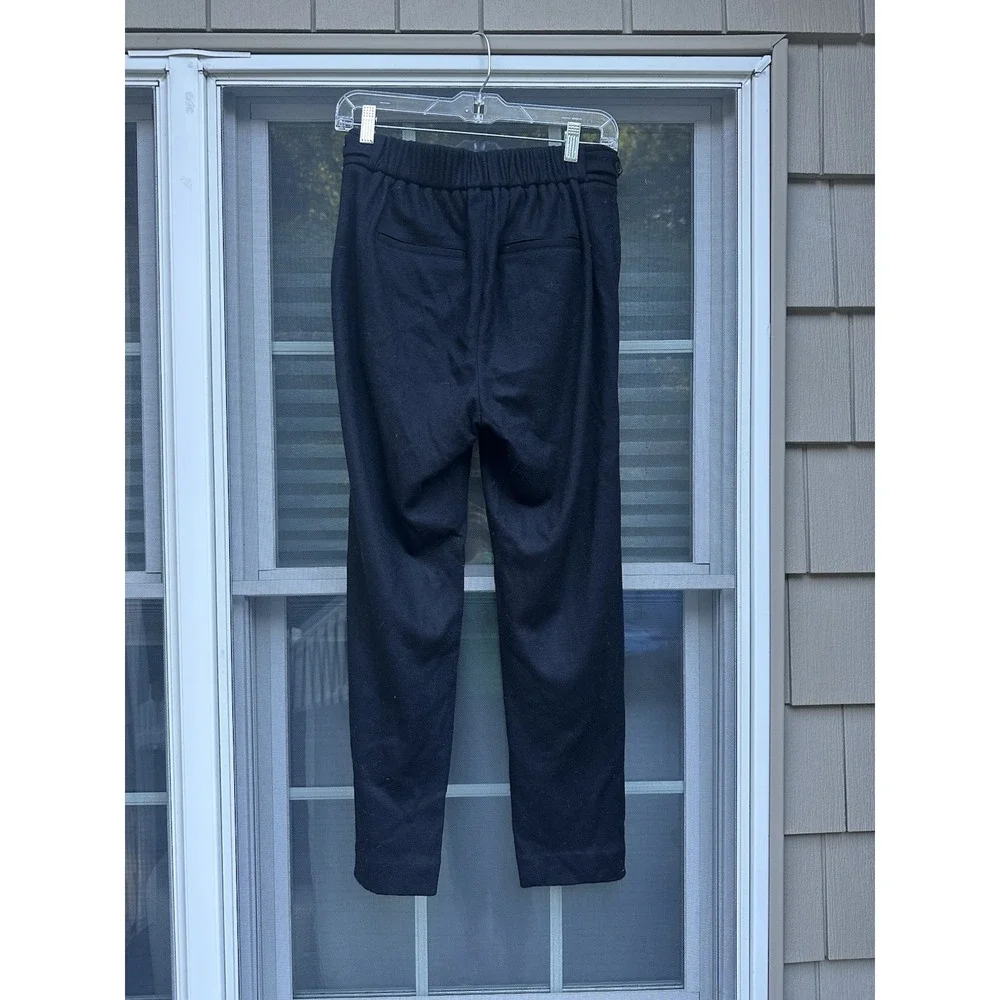 Vince Womens Size S black Wool Blend Pleated Pants elastic waist  Career Casual